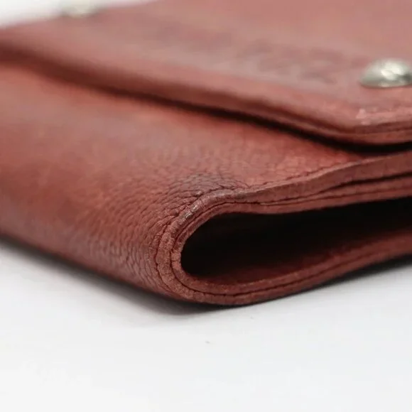 Chanel Red Caviar Leather Billfold Vintage 2005 Wallet